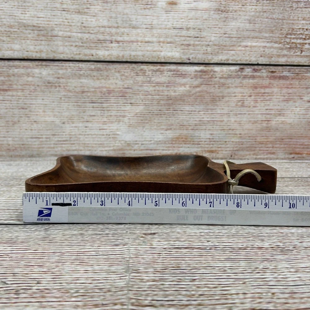 Sosan Vintage‎ Acacia Wood Serving Tray Bell Shape Hand Carved Philippines